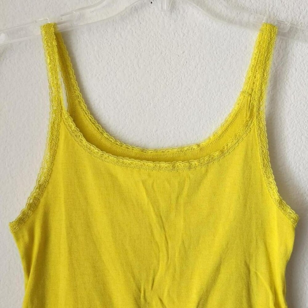 Vintage Old Navy lace yellow tank top women Sz M festivals trending color - Picture 2 of 8